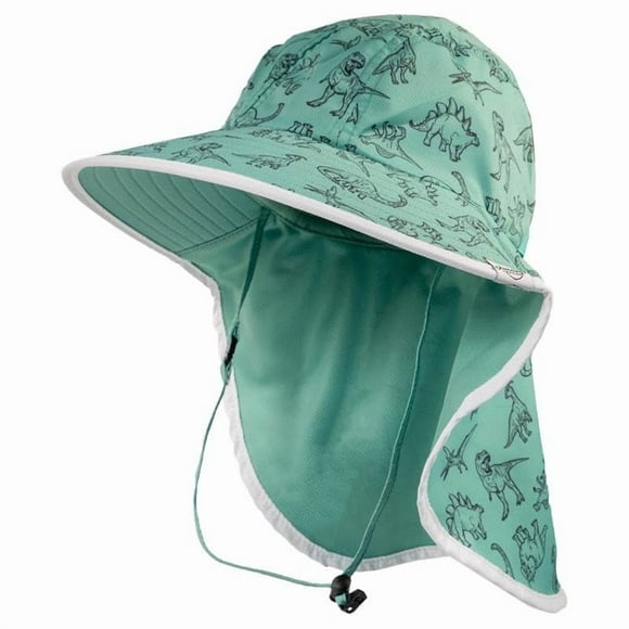 Gorro de sol para niños FARMER'S DEFENSE Dino UPF 50+, ajuste ajustable