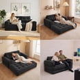 thumbnail image 6 of Leumius 2 Seater Modular Corduroy Sofa with Chaise Lounge,2-in-1 Boneless Convertible Floor Couch,Lazy Double Sofa with Armrest for Living Room Bedroom Apartment Game Guest Room,Black, 6 of 11