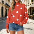 thumbnail image 5 of Womens Polka Dot Sweatshirts Neck Long Sleeve Pullover Tops Oversized Drop Shoulder Loose Fit Soft Cute Graphic Print Y2K Casual Fall Fashion Outfits, 5 of 7