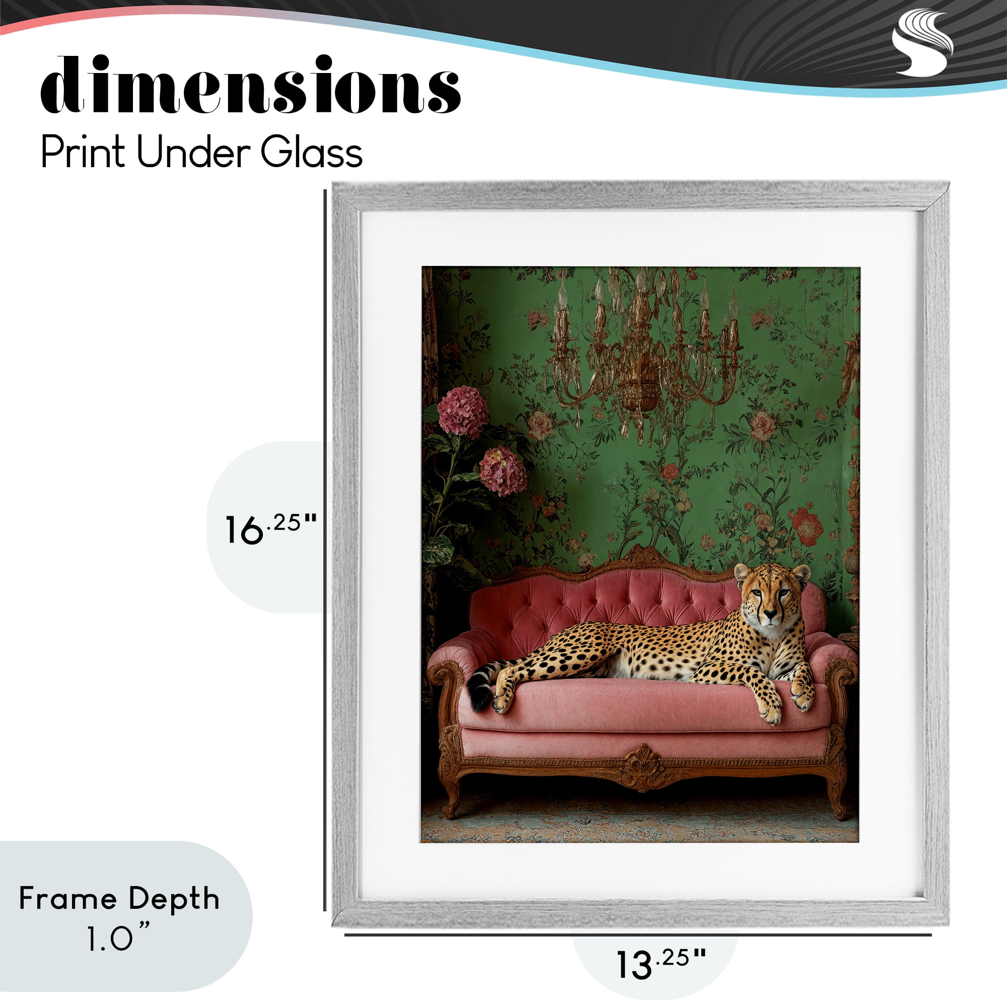 Stupell Industries Ornate Sophisticated Leopard Lounging Gray Framed Print Under Glass, design by Scott Stulberg