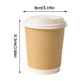 thumbnail image 3 of Disposable Paper Cups With Lids 8 Oz (280Ml), Insulated Corrugated Double Wall Takeaway Cups, 50 Count Pack For Hot & Cold Beverages, 3 of 5