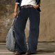 thumbnail image 2 of Pantalones largos para mujer, pantalones elásticos, pantalones elásticos con estampado de cintura, pantalones pitillo ajustados con botones Odeerbi ODB-2, 2 of 6