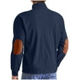 thumbnail image 3 of zfwon Corduroy Jumper for Men Long Sleeve Stand-Up Collar Sweatshirts Button V Neck Henley Pullover Colour Block Sports Tops Thermal Work Jumpers Casual Daily Wear, 3 of 7