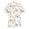 thumbnail image 6 of QUNYINEY V Neck Womens Summer Tops Casual Cold Shoulder Floral Blouses Short Sleeve Pullover Loose Tops, 6 of 7