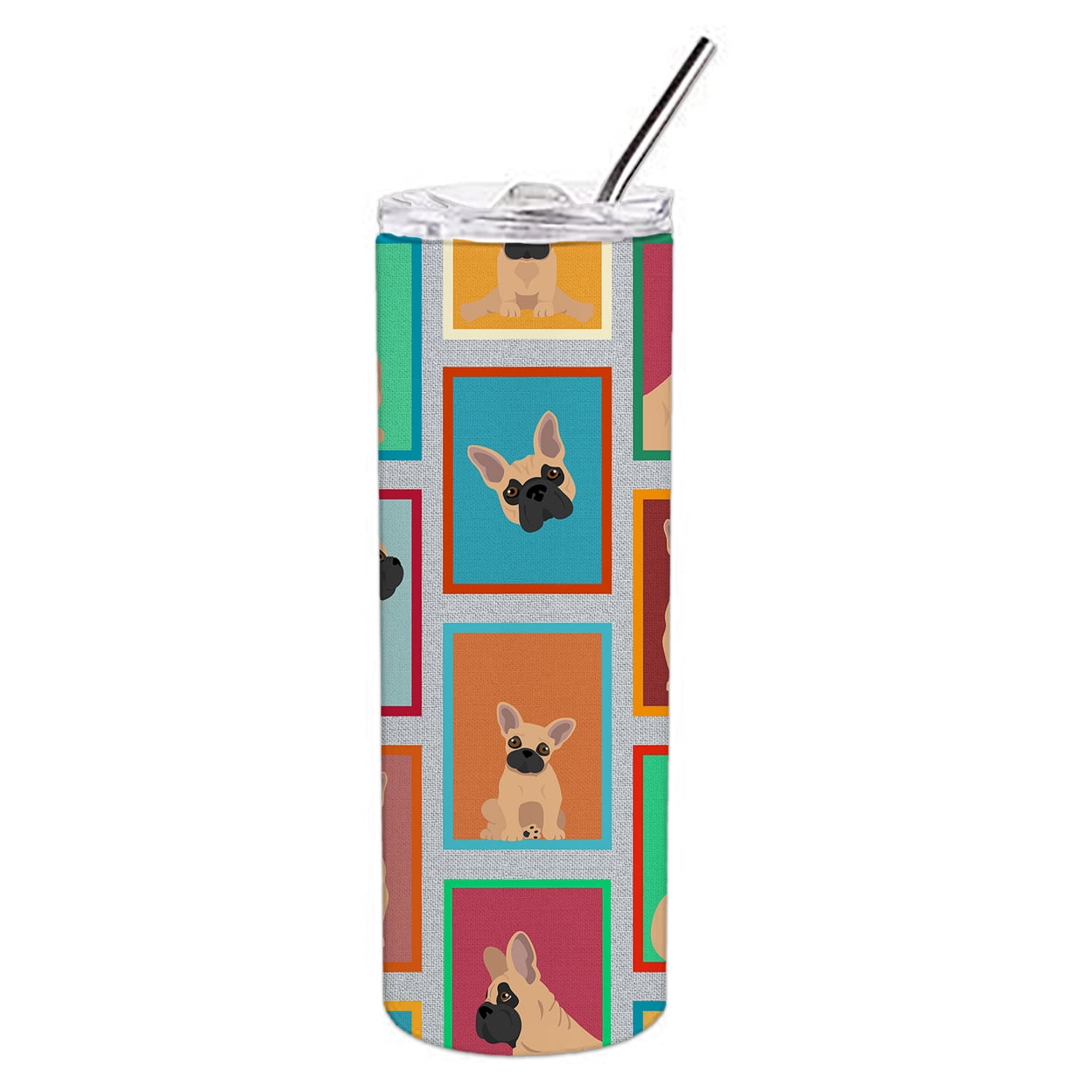 Carolines Treasures MLM1136TBL20 20 oz  Lots of Fawn French Bulldog Stainless Steel Skinny Tumbler