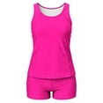thumbnail image 3 of Bosfbaoi 2-Piece Swimsuit for Women Solid Tankini Womens Swimsuits Racerback Tank Top Boyshort Bathing Suits, 3 of 9