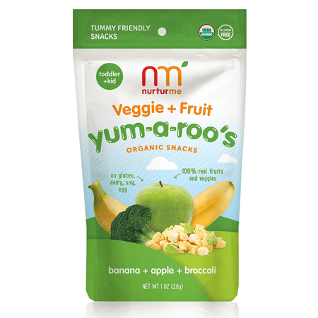 Baby Snack Tray - NurturMe Yum-a-roos Organic Baby Snacks: Banana, Apple, and Broccoli (1 oz)