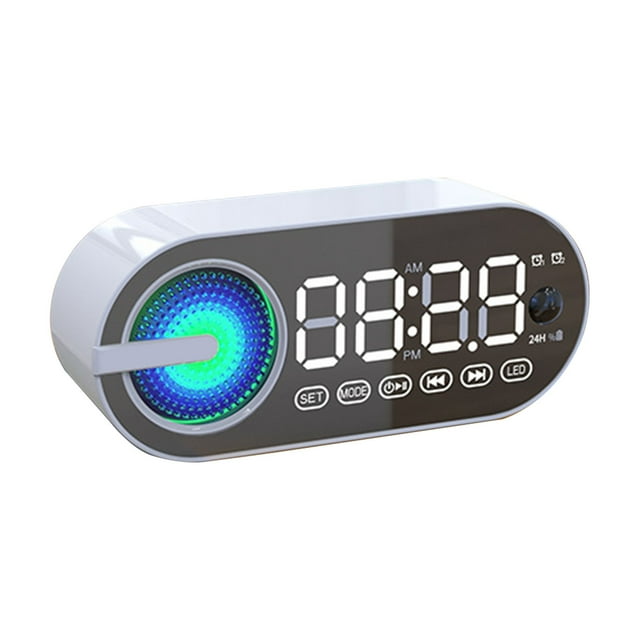 Altavoz de música Bluetooth, Altavoz Bluetooth Alarma dual Reloj despertador inteligente Altavoz Altavoz Bluetooth Diseño exquisito Jadeshay A