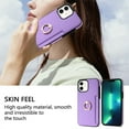 thumbnail image 4 of Feishell for iPhone 11 Wallet Case with Card Holder, 360°Rotation Ring Holder Kickstand, Premium PU Leather RFID Blocking Card Pocket Protective Cover For iPhone 11, Purple, 4 of 9