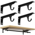 thumbnail image 1 of 4 Piezas Soportes para Estante L con Gancho, Mensulas para Repisa de Acero Laminado en Fr&iacute;o, Escuadras para Repisas Flotantes de Armario - Ideal para Dormitorio, Sala, Cocina y M&aacute, 1 of 7
