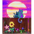 thumbnail image 1 of Cat Diamond Painting Sunset EveningCartoon Diamond Art Cat CuteTwo Kitty Fence Diamond Painting SunriseDiamond Painting Kits for Adults and Kids 12x16, 1 of 4