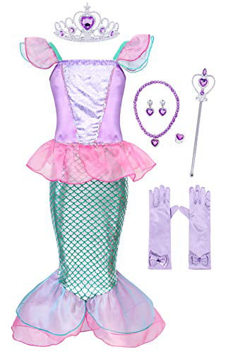 AmzBarley Costume for Girls Halloween Princess Cosplay Dress Up Role Play Outfits 