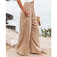 thumbnail image 2 of SMZ Women's Casual Loose Wide Leg Pants Cozy Comfy High Waisted Pants Athletic Yoga Lounge Elastic Waist Pants with Pockets, 2 of 5