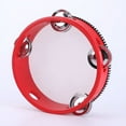 thumbnail image 5 of QAYOZ Wooden Tambourines for Adults Drum Bell Double Rows Handheld Drum Metal Percussion Musical Instrument Tambourine for Kids Party 6inch Red, 5 of 7