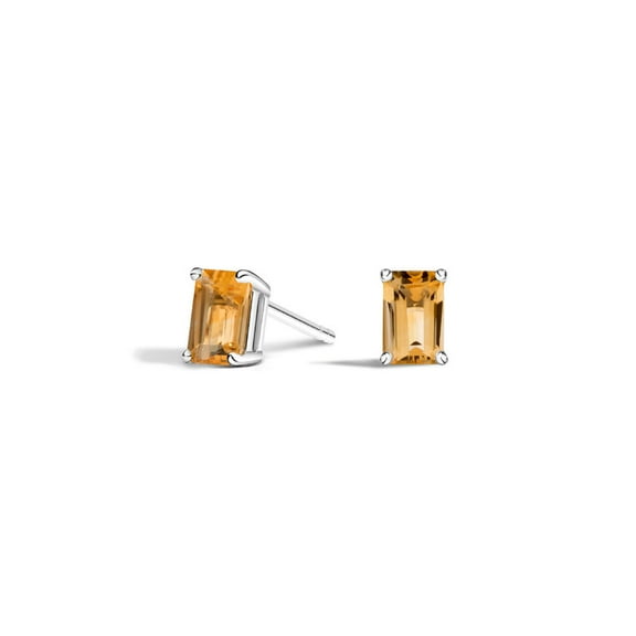 Solitaire Yellow Topaz Studs in 925 Sterling Silver Minimalist Earrings Gift For Her