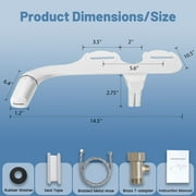 SAMODRA Bidet Attachment, Non-Electric Toilet Bidet Seat with Adjustable Water Pressure