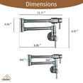thumbnail image 3 of CASAINC Single Handle Kitchen Pot Filler with Swing Arm, Wall Mounted, Chrome, 3 of 4