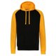 thumbnail image 1 of Awdis Just Hoods - Sudadera con capucha Modelo Baseball en 2 tonalidades Unisex Adultos (Negro/Oro), 1 of 2