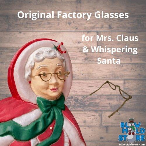Factory Mrs Claus & Santa Blow Mold Glasses Santa's Best and General Foam