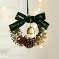 thumbnail image 4 of 4" Mini Christmas Wreath,Christmas Cabinet Wreath for Kitchen with Bows,Pinecones,Nuts,Berries and Bell - Small Hanging Artificial Wreath for Window Home Chair Front Door Wall Indoor Outdoor,Green, 4 of 4