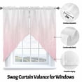 thumbnail image 3 of Swag Curtain Valances Ombre Pink Stripes Swag Valances for Kitchen Windows Striped Lines Waves Short Topper Curtains Valance Tier Pair for Kitchen Bedroom Living Room Bathroom 28"x36", 3 of 8