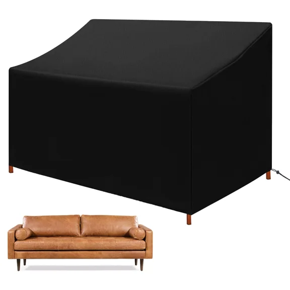 PURELY- 4 Seater Bench Couch Sofa Cover Waterproof Furniture Garden Uv Resistant Black