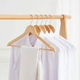 thumbnail image 3 of NIBOLOG Wooden Hangers High Durability Groove Design Non-Slip Smooth Surface Burr Free Space-saving Reusable Shirt Wooden Hanger Clothes Drying Racks for Home, 3 of 8