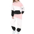 thumbnail image 3 of Piuwrlz 2pcs Hood Jogger Set Toddler Girls Fleece Sweatsuits Sets Plush Hoodies and Sweatpants Pink Size 4-5Years, 3 of 7