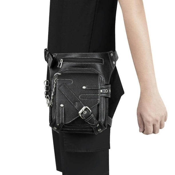 Bolso de cintura Steampunk de cuero PU Riñonera Cinturón de cadera