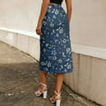 thumbnail image 2 of Gubotare Long Skirt Women's Boho Leopard Print Skirt Pleated A-Line Swing Midi Skirts,Dark Blue L, 2 of 5