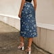 thumbnail image 3 of Gibobby faldas aesthetic pecho de cintura alta con estampado floral elegante diario para mujer(Azul marino, L), 3 of 5