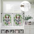thumbnail image 5 of Kitchen Window Curtains Valance and Tier Set, Happy Easter Rabbits on Gray Plaid Rod Pocket Tier Curtain Valance Set, Jugal Leaves Flowers Light Filtering Cafe Curtains for Bedroom Living Room, 5 of 9