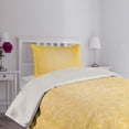 thumbnail image 4 of Ambesonne Yellow Quilted Coverlet 2 Pcs, Floral Victorian Retro, Twin Size, Yellow, 4 of 5