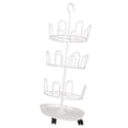 thumbnail image 1 of Lipstore Revolving Shoe Tree Freestanding Shoe Display with Wheels Shoe Storage Organizer White Three Layers, 1 of 8