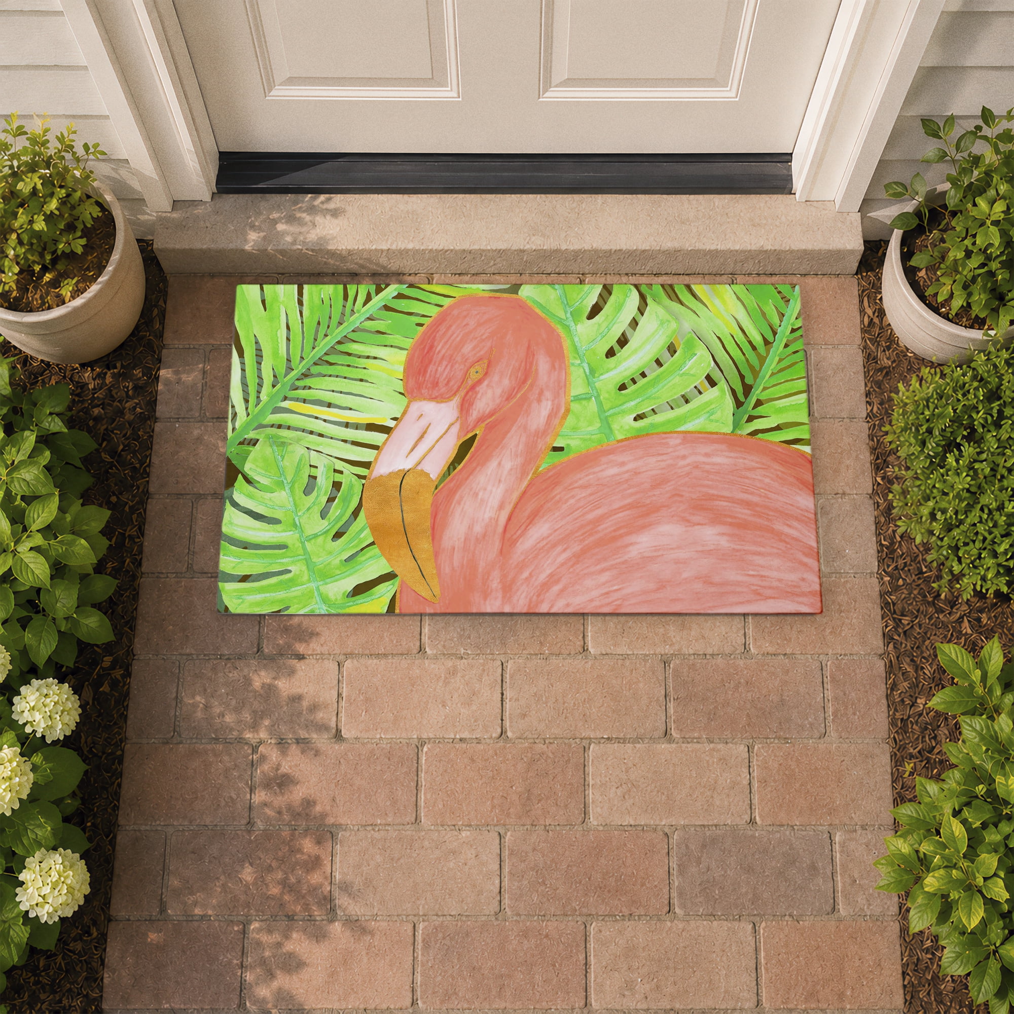 Stupell Industries Tropical Flamingo Fauna Printed Outdoor Door Floor Mat, design by SunDance Group LLC