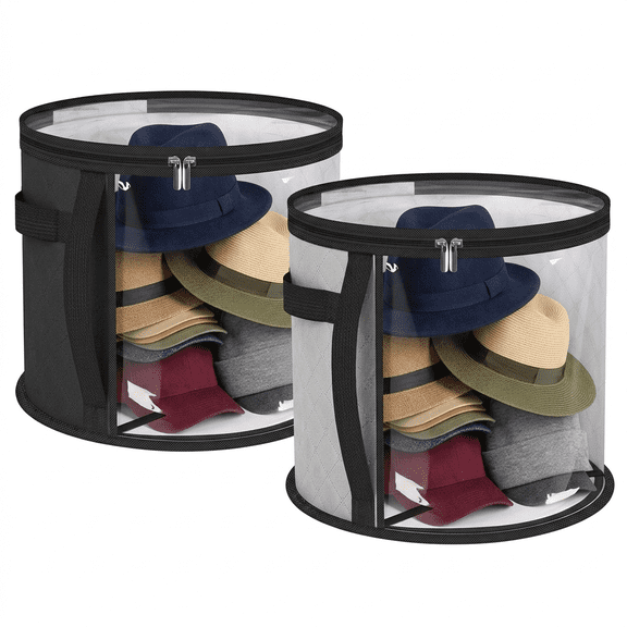 2PCS Hat Organizer, Large Capacity Hat Storage Box, Clear Window, Suitable for Hat Storage.