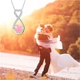 thumbnail image 4 of Love Infinity Necklace Inlaid with Pink Heart Enamel 925 Sterling Silver Romantic Necklace Women Jewelry Gift for Valentine's Day Birthday, 4 of 5