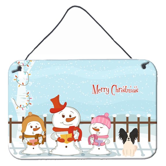 Carolines Treasures BB2407DS812 Merry Christmas Carolers Papillon Black White Wall or Door Hanging Prints 8x12