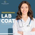 thumbnail image 2 of Magnus Care Professional Lab Coat White Long Coat for Doctors & Nurses, XS, 2 of 7