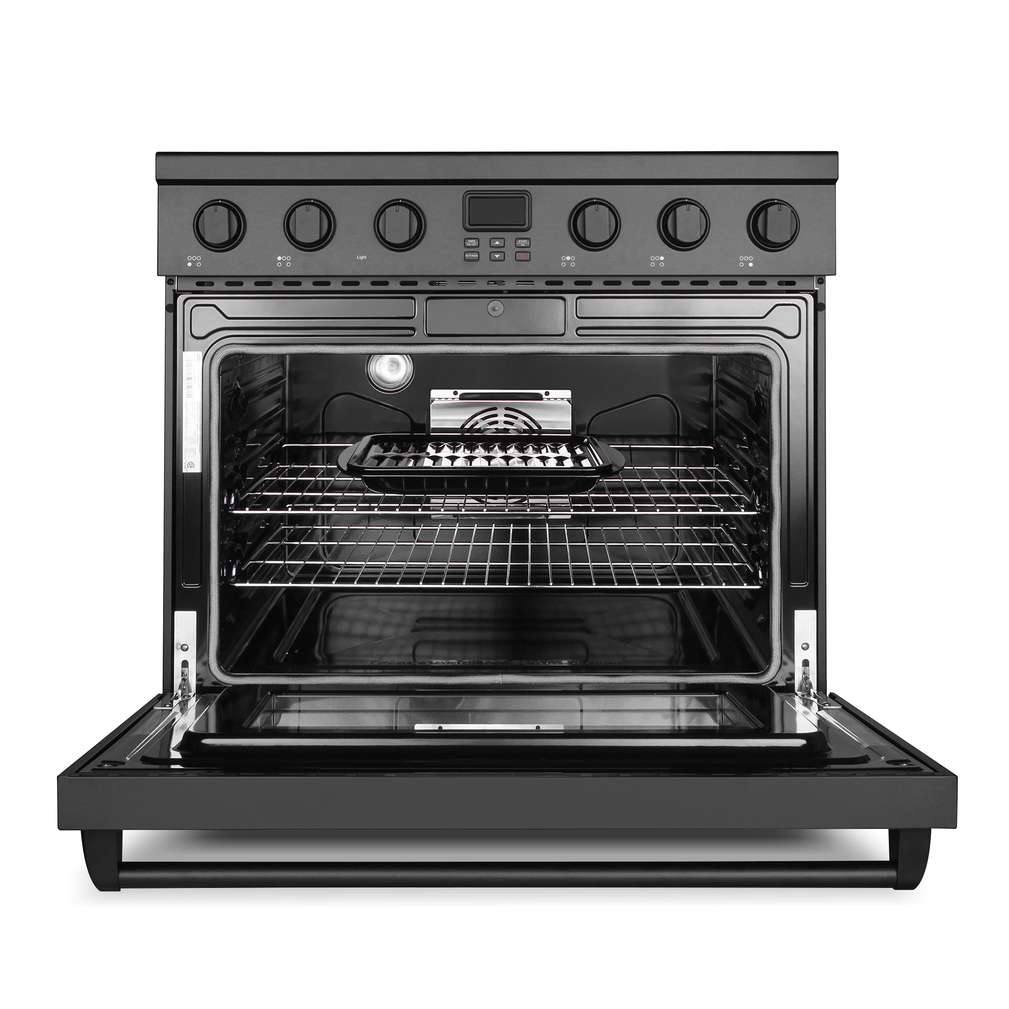 Cosmo 36 in. Haven Collection 6.1 cu. ft. Electric Ceramic Glass Range, 5 Burner Elements, Convection Oven, Matte Black