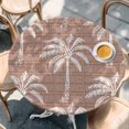 thumbnail image 4 of Brown Palm Tree Round Tablecloth 36-44 Inch Round Fitted Table Cloth with Elastic Edge, Summer Botanical Tropical Tree Waterproof Table Cover Protector for Outdoor Picnic Party Dining, 4 of 9