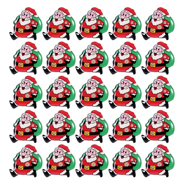 50 broches navideños con luces LED: pines de solapa de Papá Noel con luces LED, adornos para bolsos, pines esmaltados con purpurina y dibujos animados.