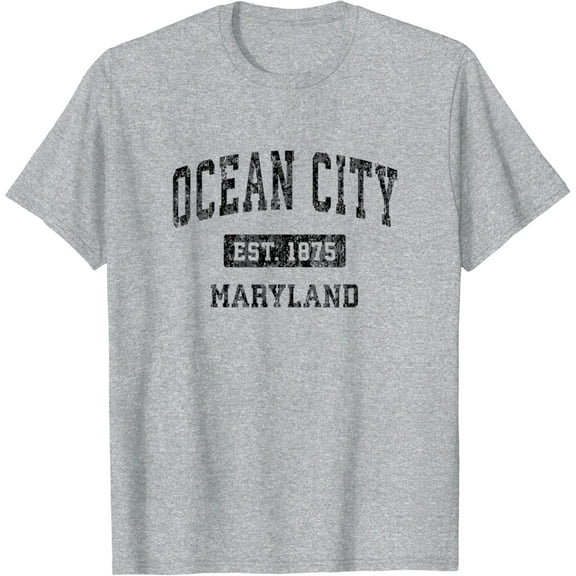 Ocean City Maryland Md Vintage Sports Design Black Design T-Shirt