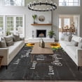 thumbnail image 3 of Yellow Sunflowers Area Rugs 8'x10', Washable Small Throw Rugs for Living Room Patio, Farmhouse Floral Rustic Leaves Dark Grey Indoor Outdoor Rug Non-Slip Low Pile Carpet Runner Reversible Floor Mats, 3 of 8