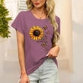 thumbnail image 2 of Women's Short Sleeve Shirts Sunflower Pattern Dressy Casual Summer Tops 2025 Trendy Blouses Cute T-Shirts Outfits Clothes, 2 of 6