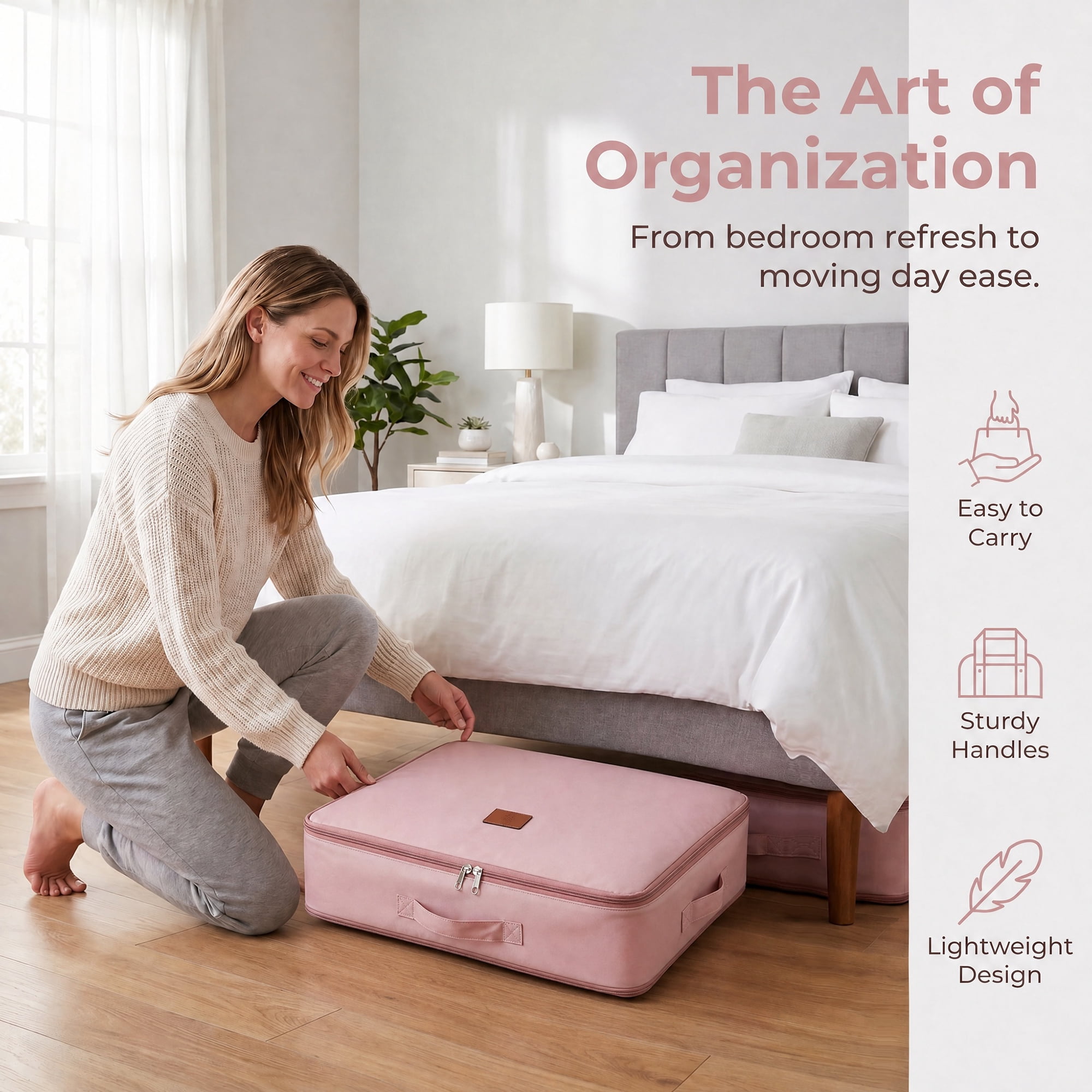 Unique Bargains Large Expandable Packing Bag with Tag Patch Design Pink 20.5"x16.5"x11.8"