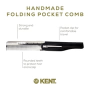 Kent 20T Handmade Folding Pocket Comb for Men, Fine Tooth Hair Comb Straightener for Everyday Grooming Styling Hair, Beard or Mustache, Use Dry or with Balms, Saw Cut, Made in England