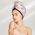 thumbnail image 2 of Yiaed Cow And Pig Print Hair Cap with Button,Coral Fleece Hair Towel Wrap for Women Wet Hair,Quick Dry Turban for Wet Hair Long Thick Hair, 2 of 5