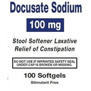 Colace Docusate Sodium Stool Softener Softgels, 100 mg, 100 Count