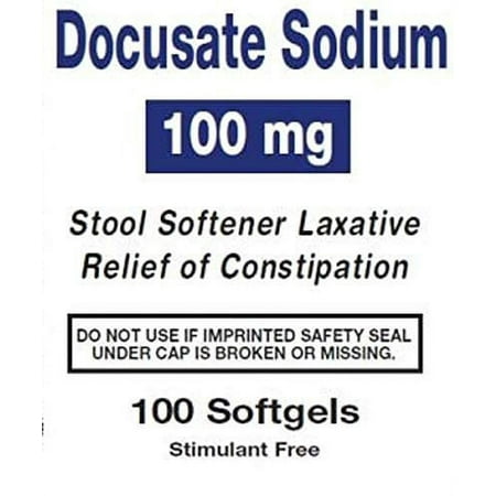 Colace Docusate Sodium Stool Softener Softgels, 100 mg, 100 Count